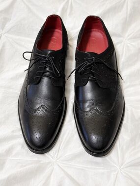 Carlos Santana Wingtip Oxfords Mens 11 Black Leather Dress Shoes